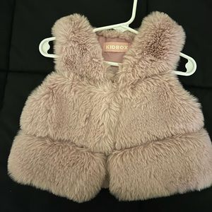 Mauve Pink/Purple Fur Vest Toddler 2T Winter Warm